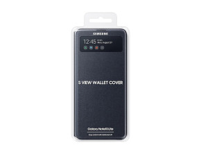 Кожен калъф тефтер оригинален активен S-VIEW EF-EN770PBEGWW за Samsung Galaxy Note 10 Lite N770F черен